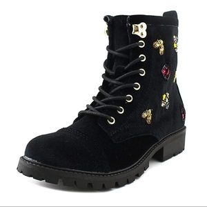 Brand New Betsey Johnson Velvet Combat Boots